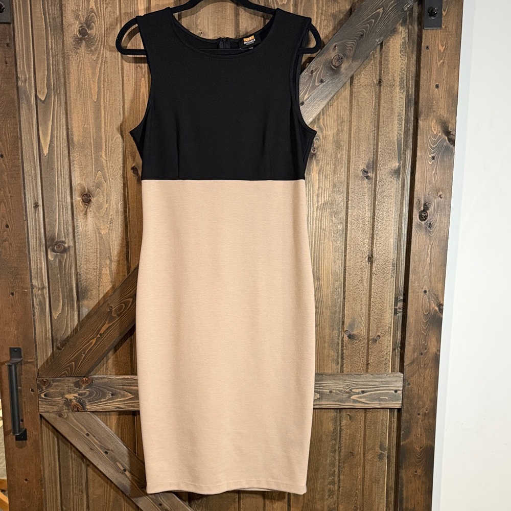 Michaels Black and Tan Midi Dress